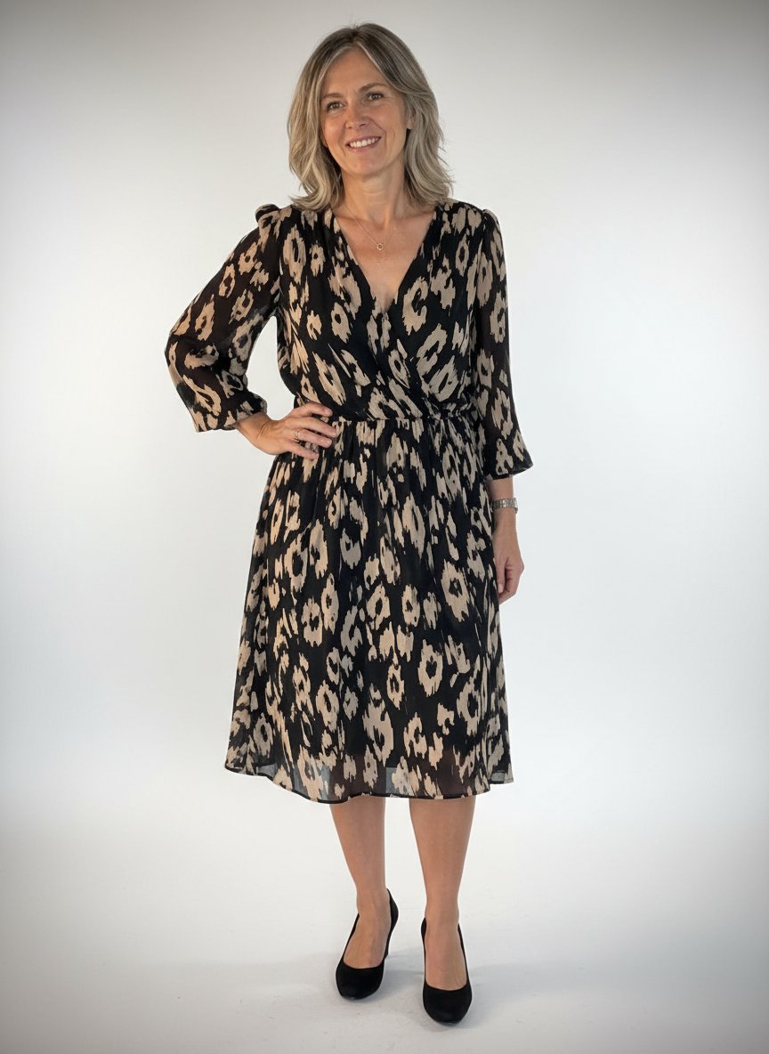 Robe Diana Gallesi imprimé léopard abstrait – Taille 42