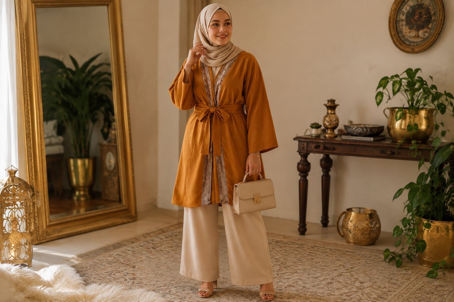 Kimono orné de strass avec ceinture importé de turk