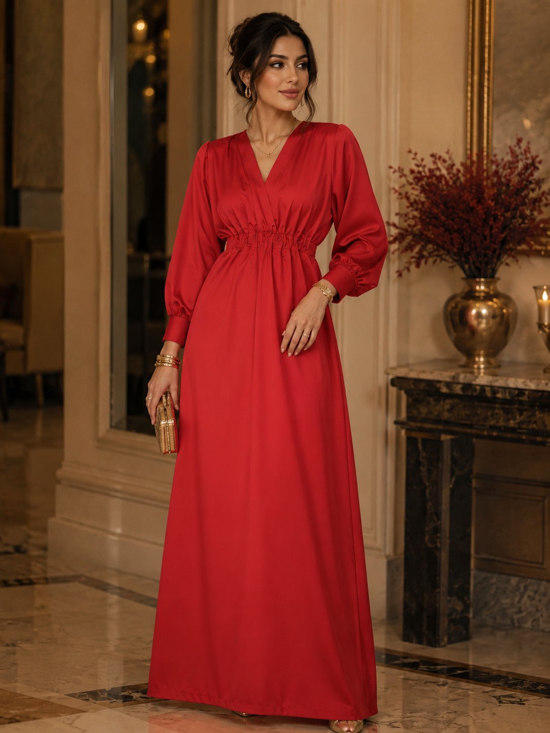 Robe de  soirée en satin de soie 