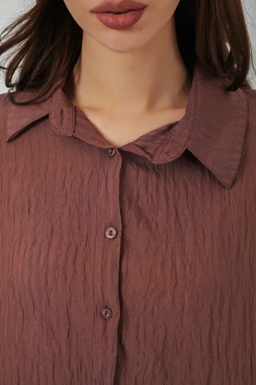 Robe - chemise crépe froissé 