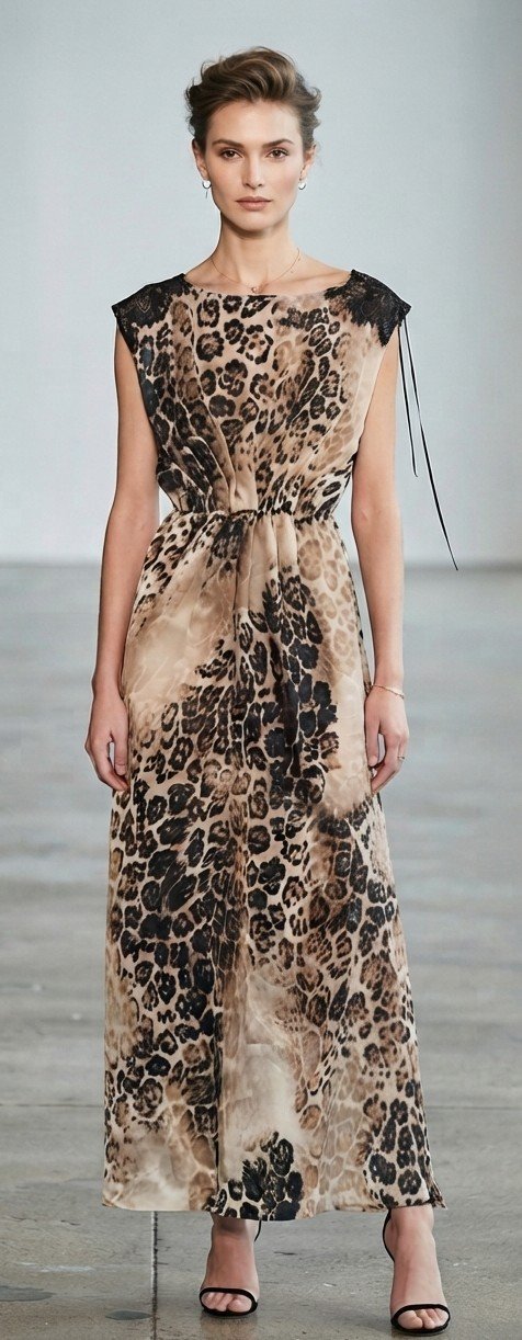 Robe satiné léopard  Mango