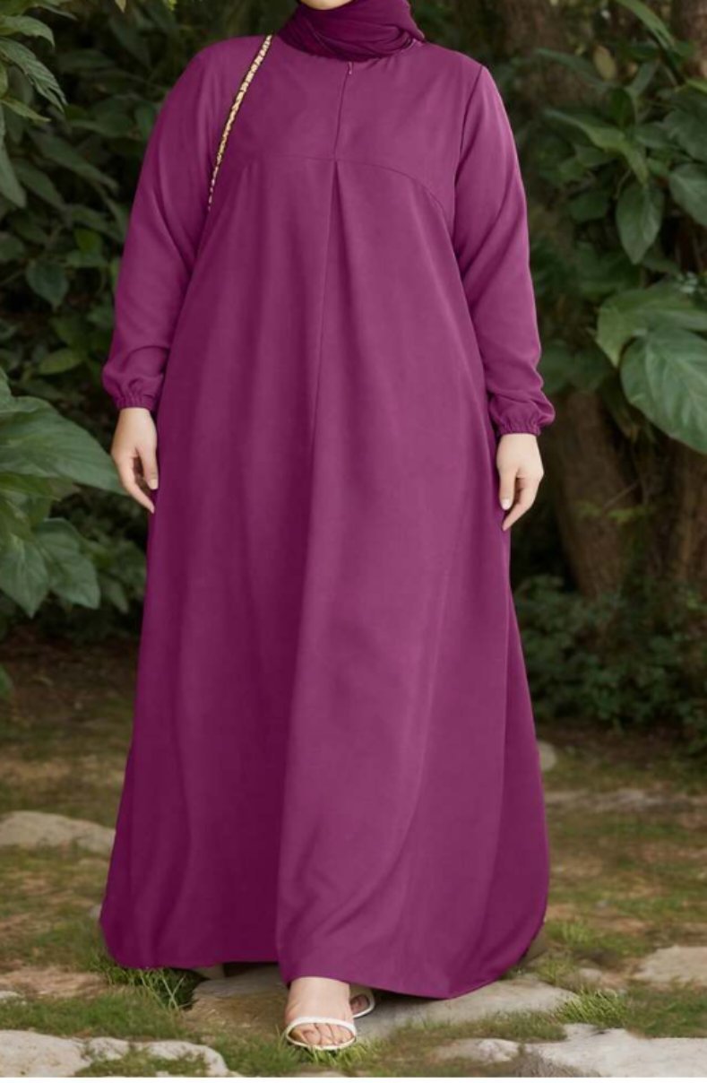 Jilbab fuchsia  grande taille tissu sayefi 