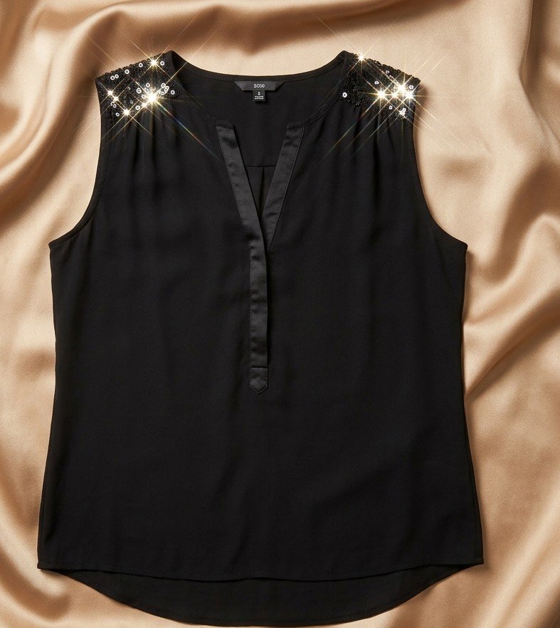 Blouse sans manche a strass 