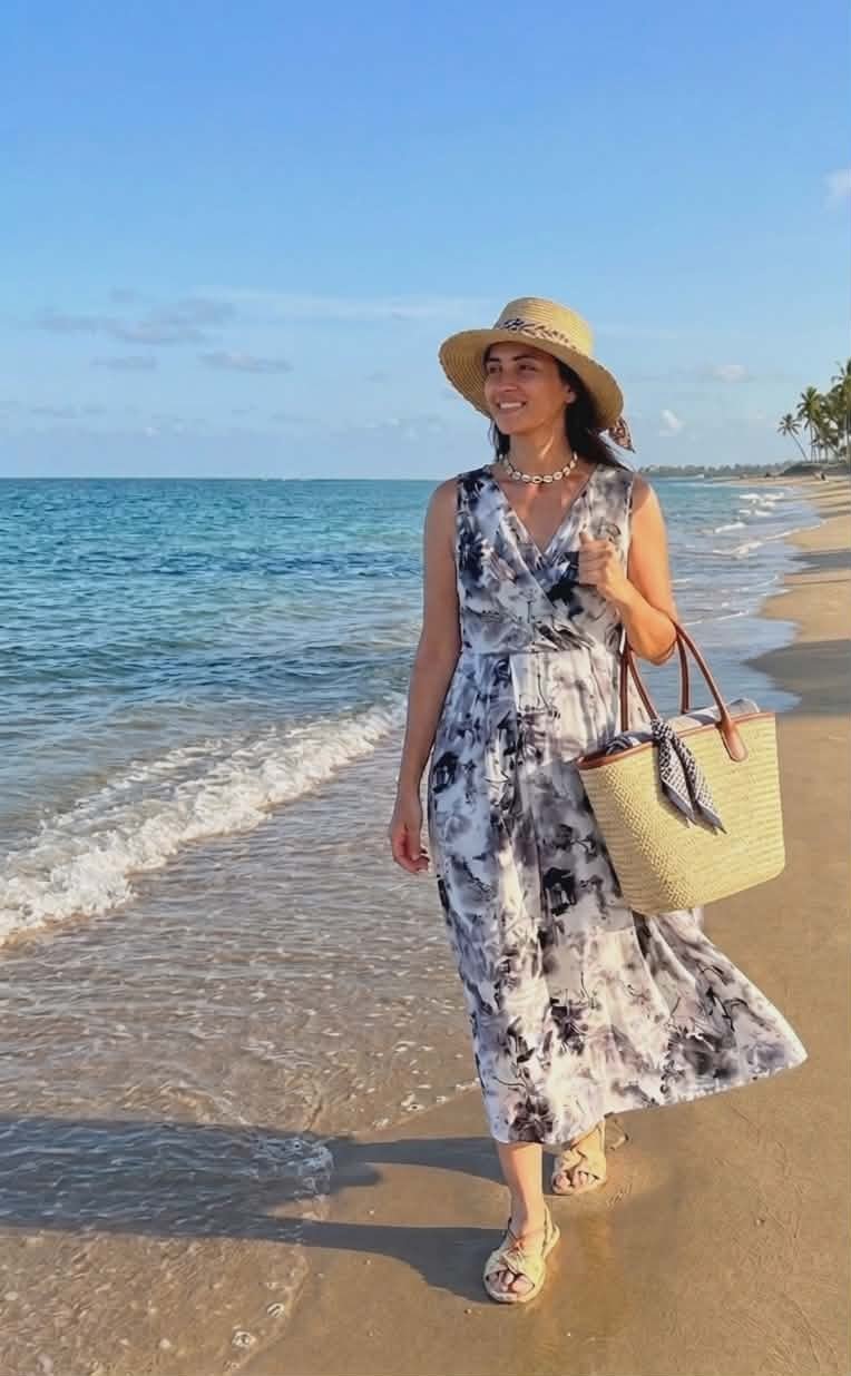 Robe sans manches en chiffon avec doublure 