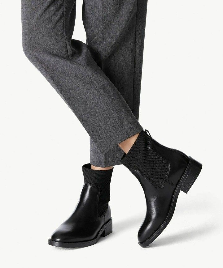 Bottines cuir avec elastique