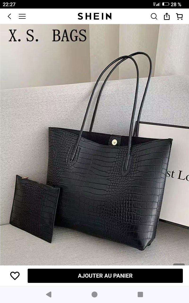 Sac a motif gaufré crocodile avec pochette de Shein France 