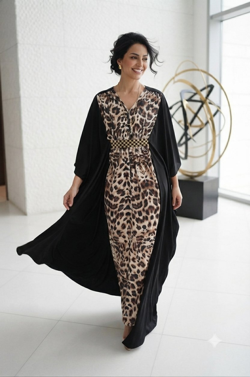 Abaya très élégante imprimé léopard importée