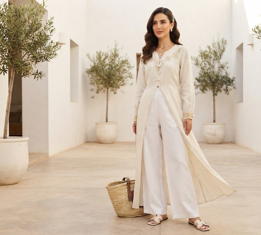 Robe chemise kamraya avec fente 