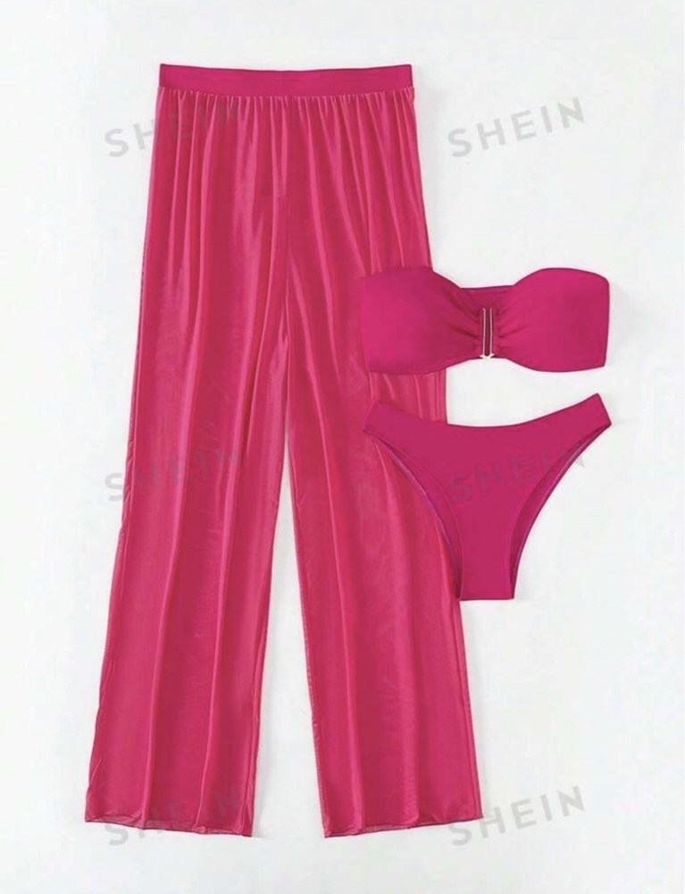 bikini rose avec pantalon 