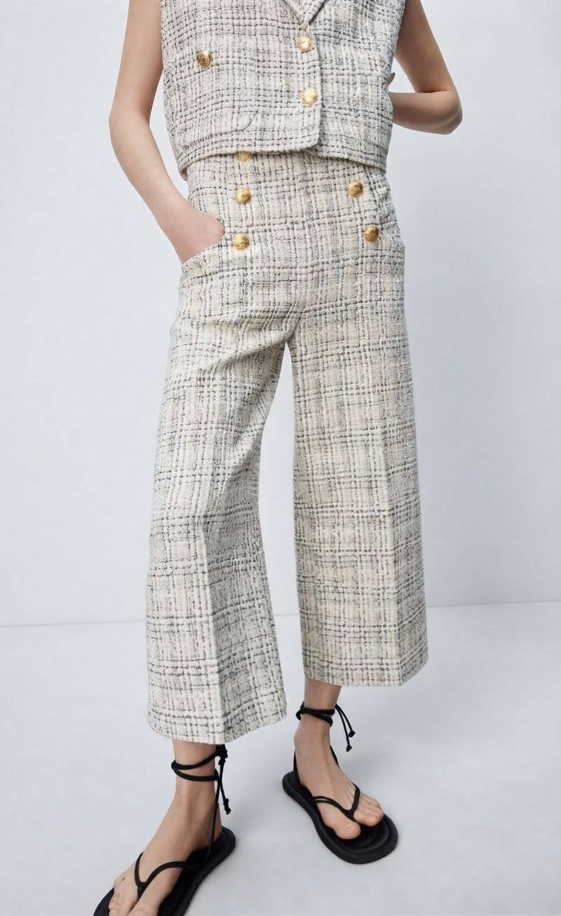 🩶✨️Pantalon Tweed Zara Très Chic Neuf Jamais Porté✨️🤍