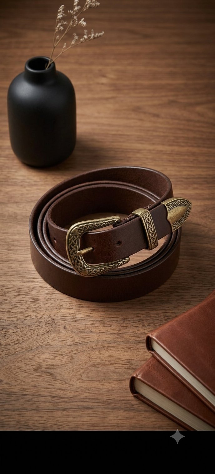 Ceinture marron et dorée 
