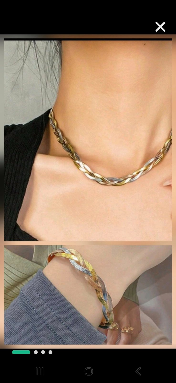Collier et bracelet en acier inoxydable 