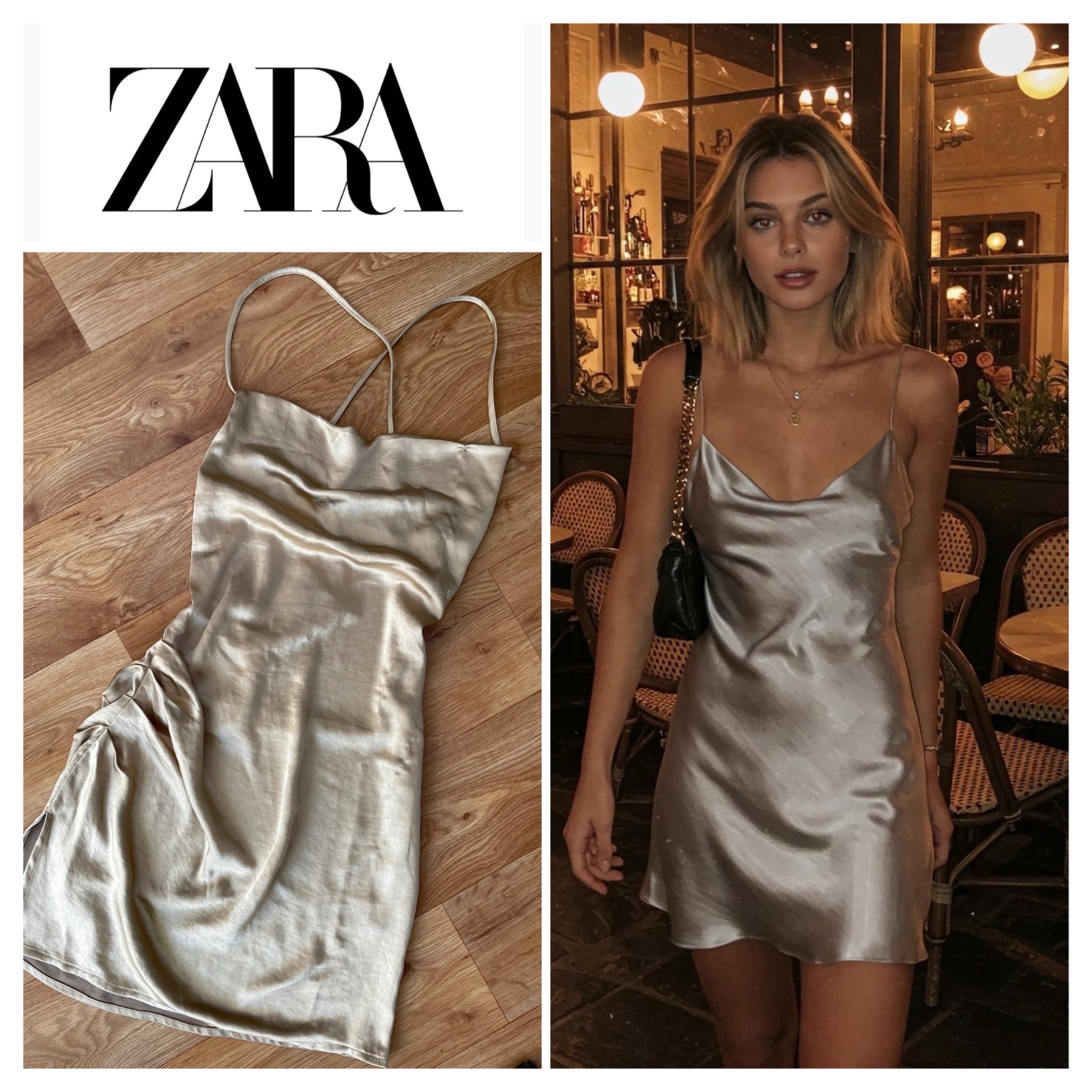 Robe soirée champagne chez la marque zara