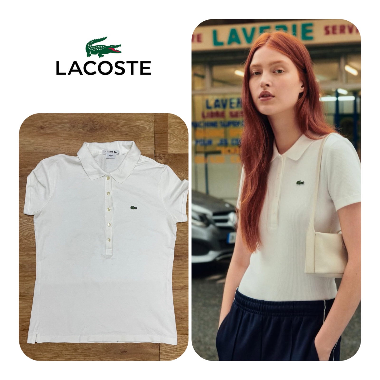 Te-shirt blanc authentique  chez la marque lacoste 