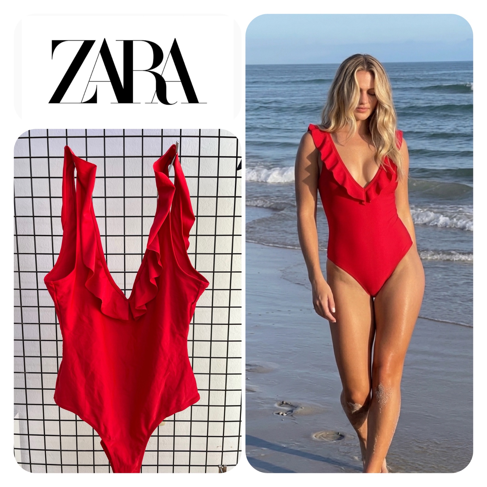 Maillot rouge chez la marque zara 