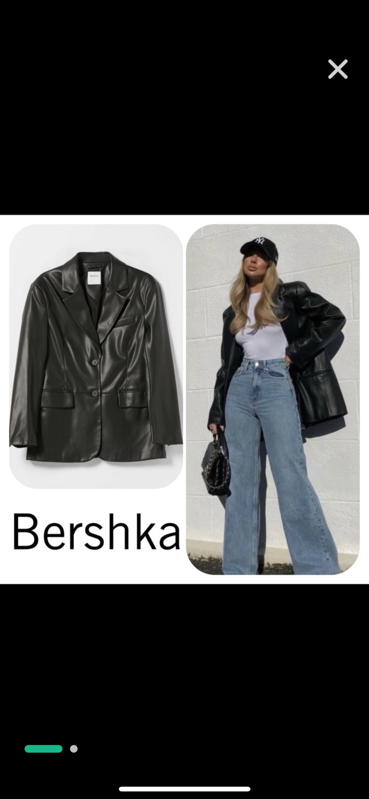 Blazer semi cuire chez la marque bershka
