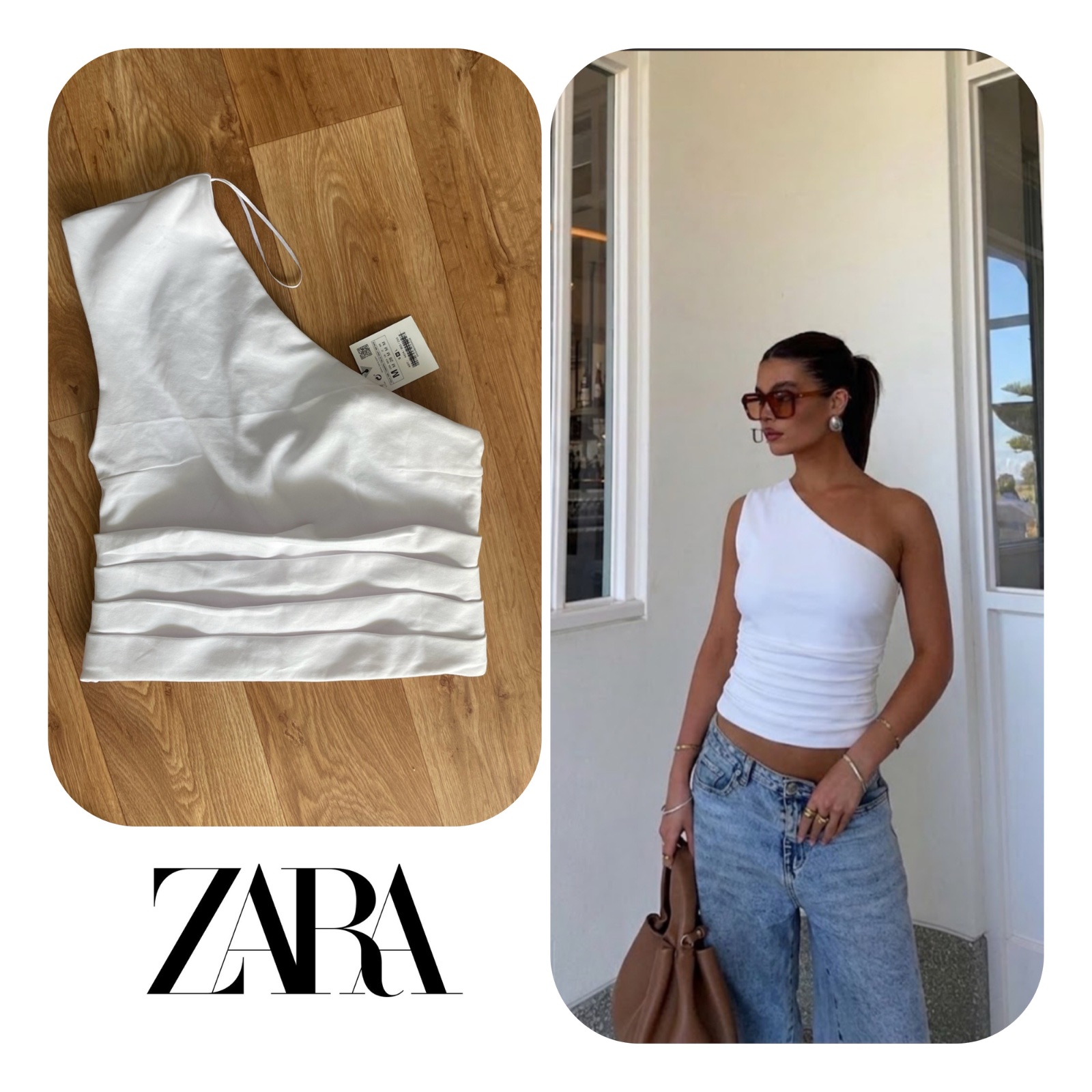 Top asymetrique chez la marque zara
