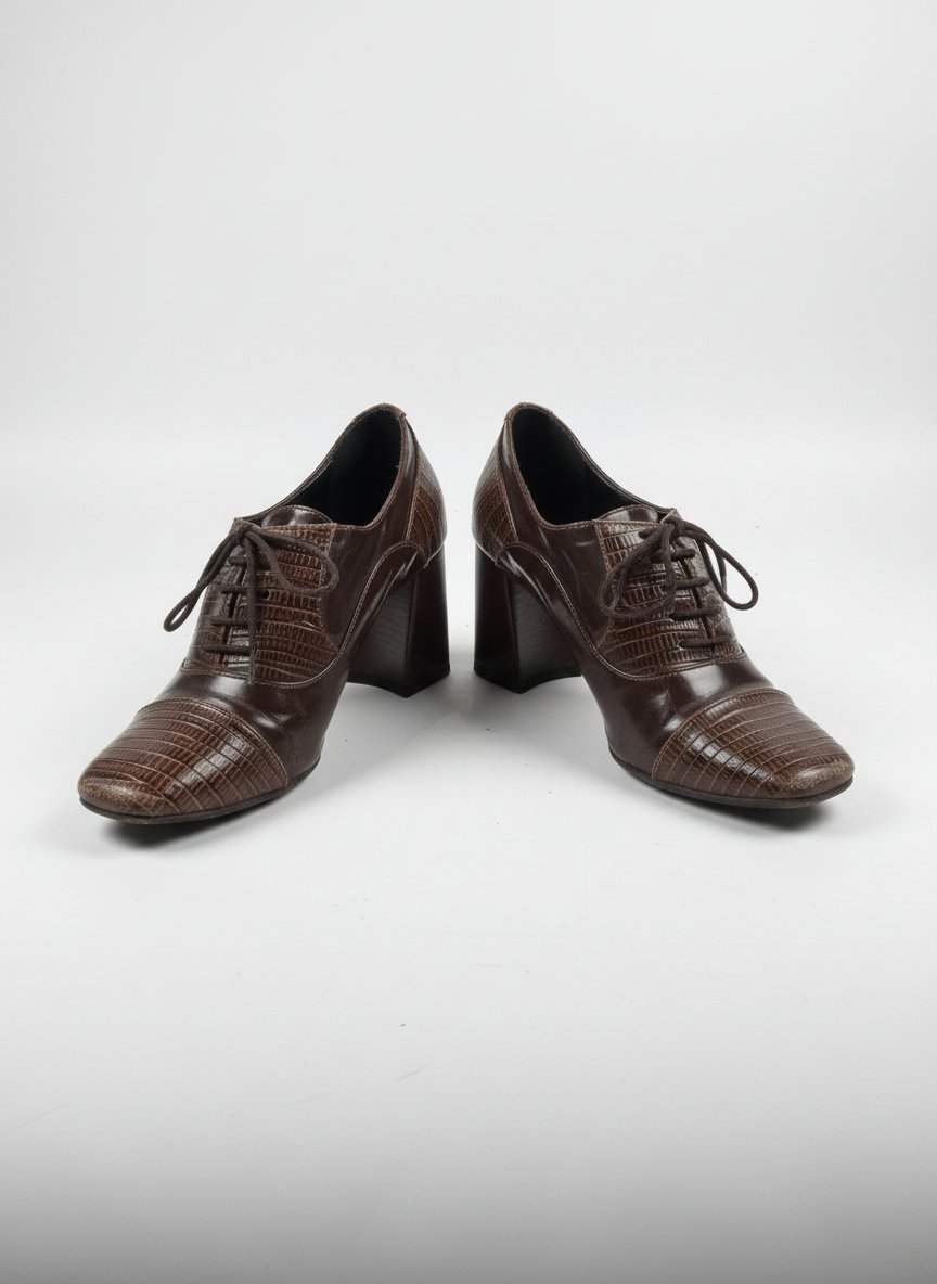Chaussures à talons carrés marrons 
