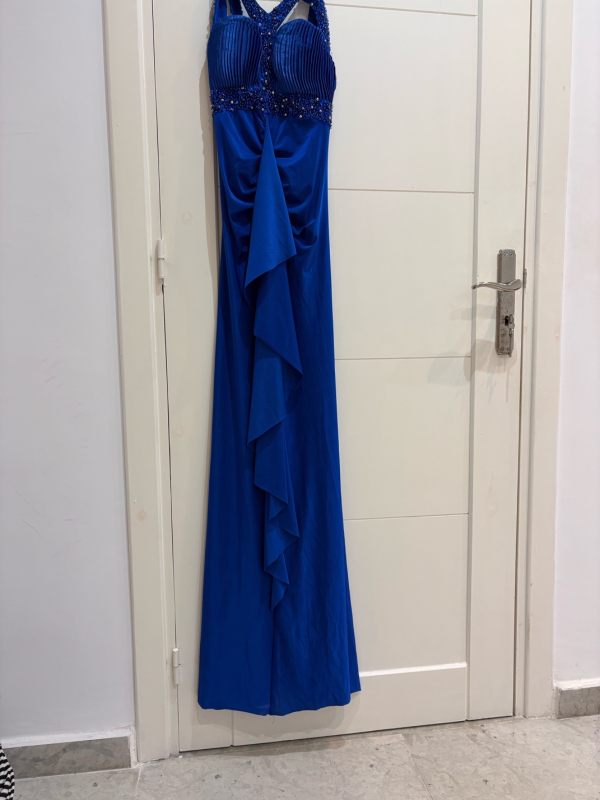Robe soirée bleue style sirène