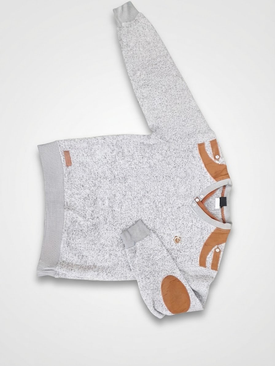 Sweat-shirt gris chiné bicolore – Style Urban
