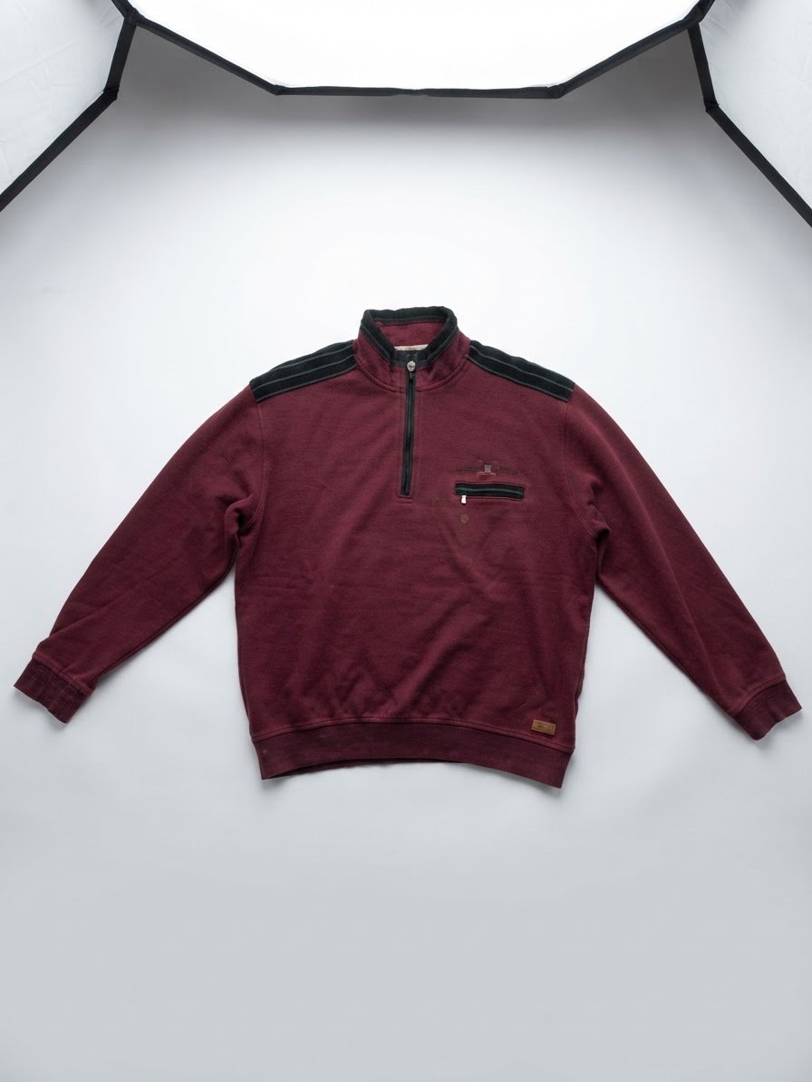 Pull demi-zip bordeaux Monte Carlo