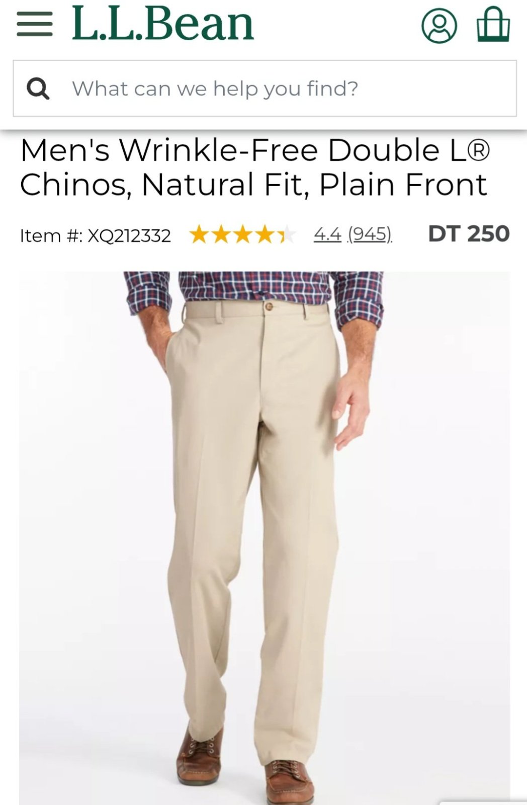 L.L.Beam pantalon neuf w 36 inseam 34