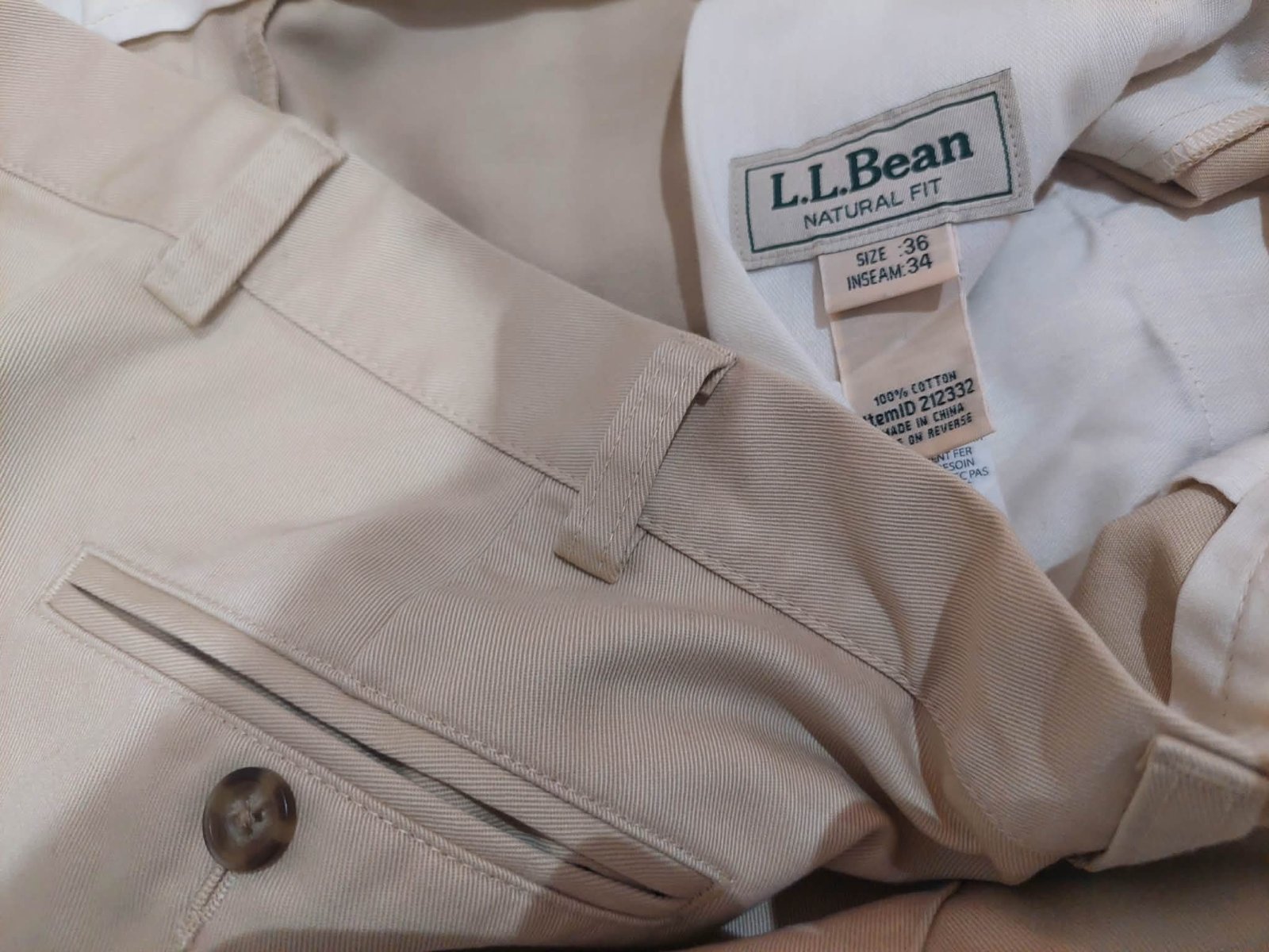 L.L Bean. Pantalon natural fit. Taille w 36 .L34 