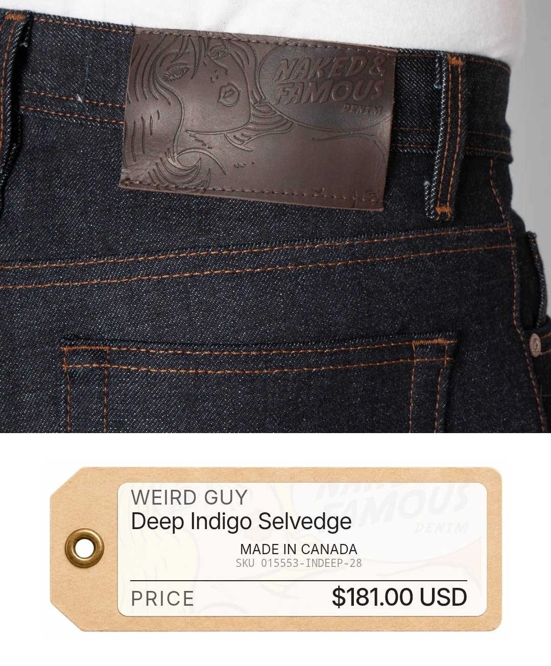 Jean Naked and famous . Selvedge denim 
