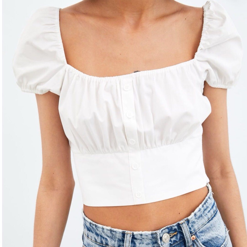 Chemisier Crop top Blanc