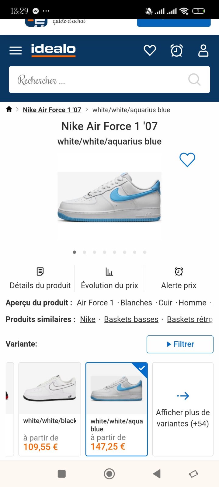 Basket air Force bleu blanc 