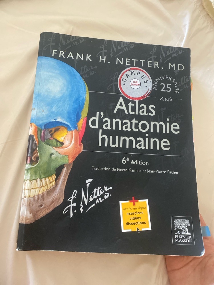 Atlas d'anatomie humaine 6eme edition  cadeau aux futurs medecins