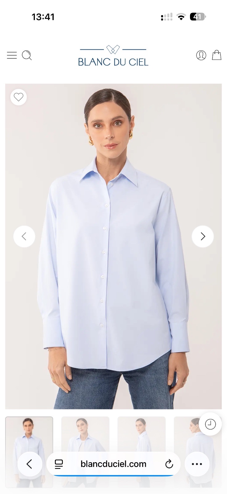 Chemise bleu ciel modèle la flâneuse taille M
