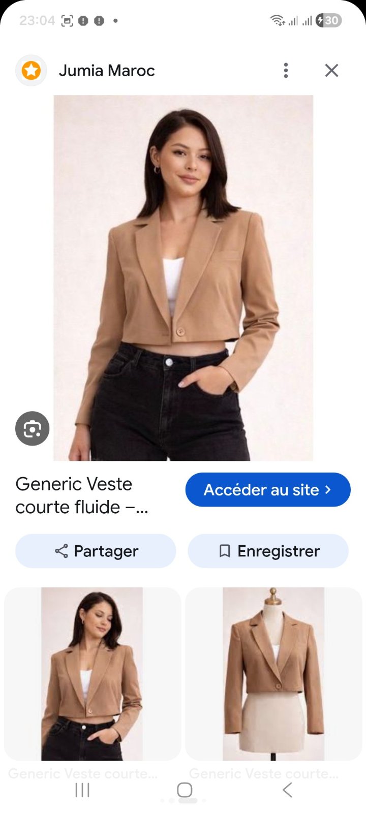 Blazer courte cropped
