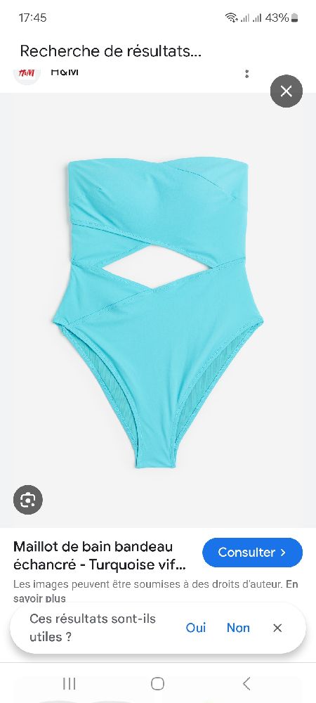 Maillot h&m turquoise vif