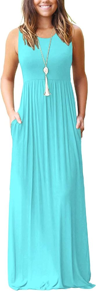 Robe maxi vert d'eau 