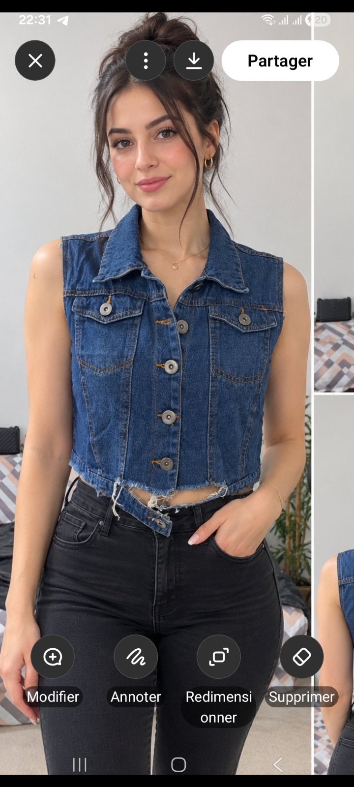 Veste jean courte