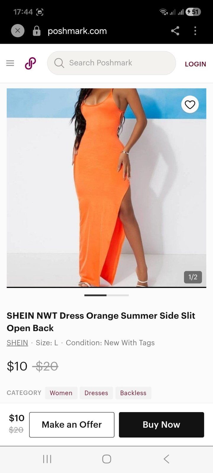 Robe sexy moulante orangé 