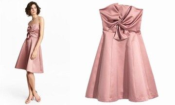 Robe rose nude h&m satin