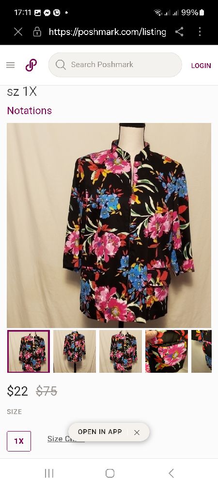 blazer 3 quart floral grande taille 