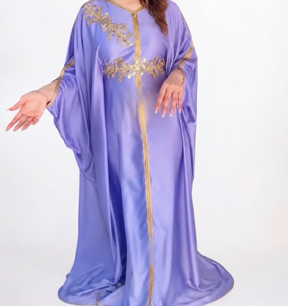 Caftan mauve traditionnel 