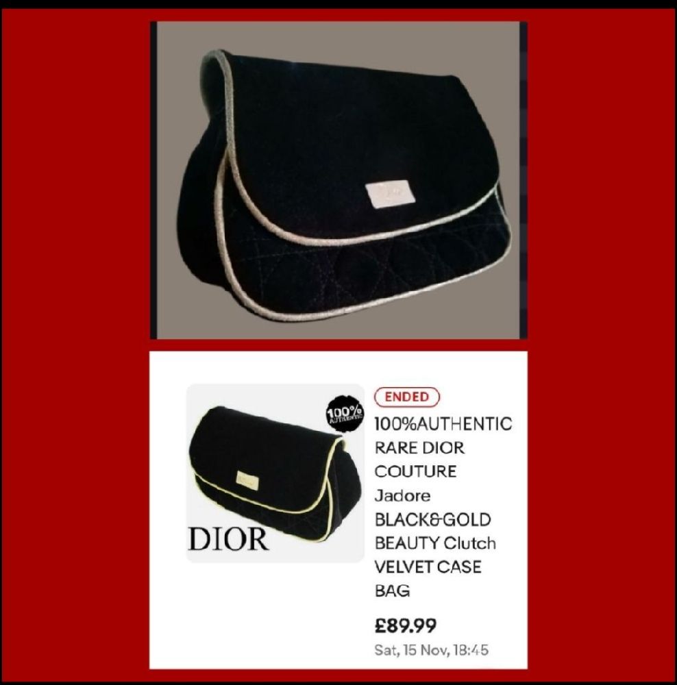  DIOR Pochette velours doré authentique (réduction prix) 