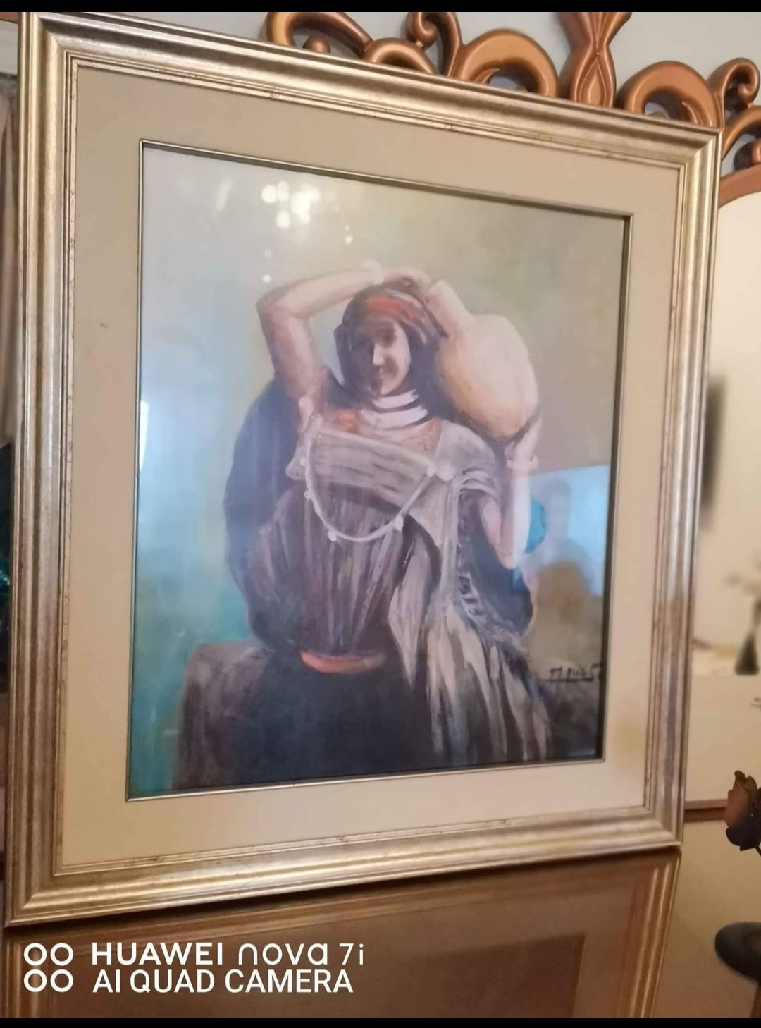   Tableau orientale femme bédouine porteuse d'eau 