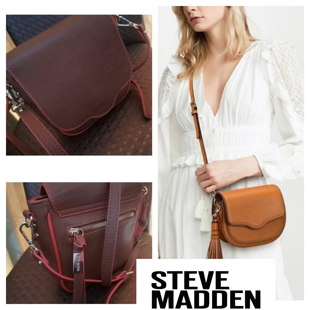 Promo ❤️ Sac bandoulière Steve Madden gland bordure orange petit cuir vegan neuf