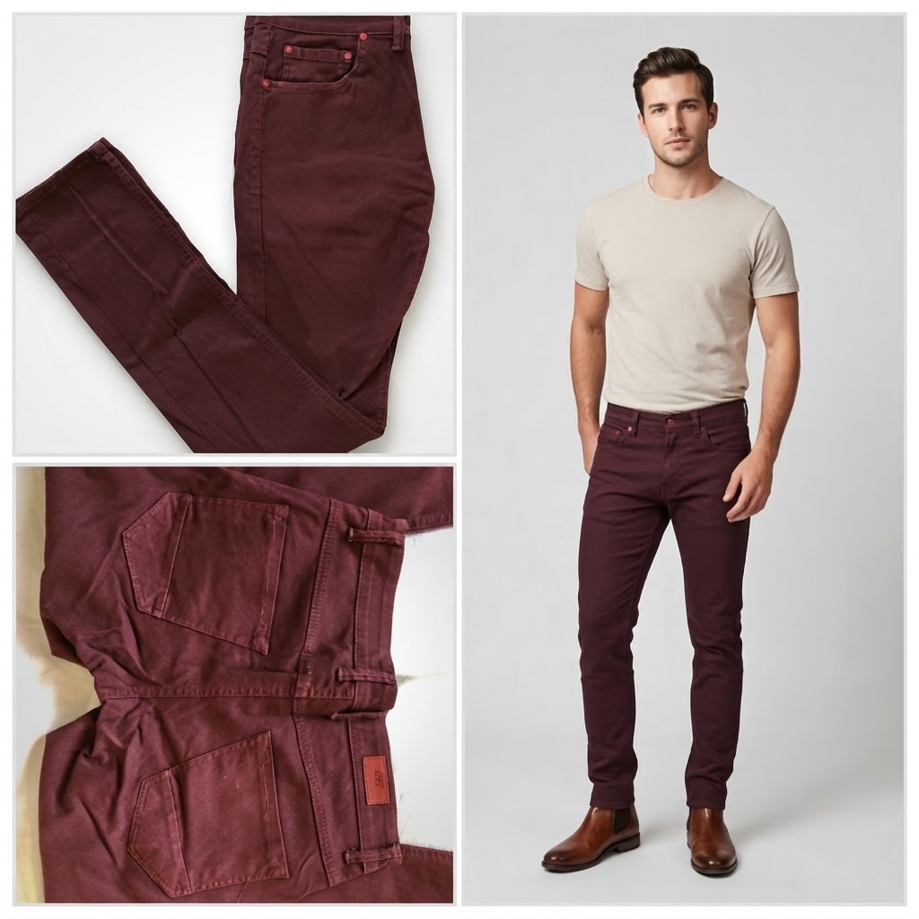 Jean GET Denim Bordeaux 
