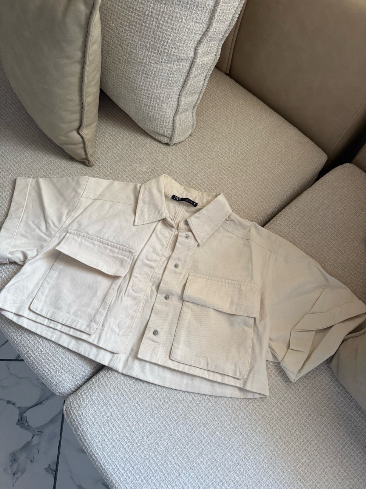 Veste zara denim cropped