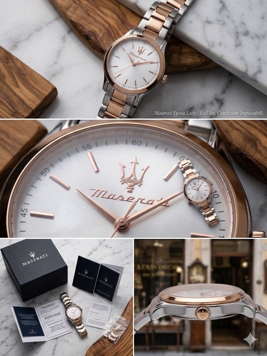 Montre Maserati poca Lady Originale (Rose Gold & Silver) - Very Good Condition