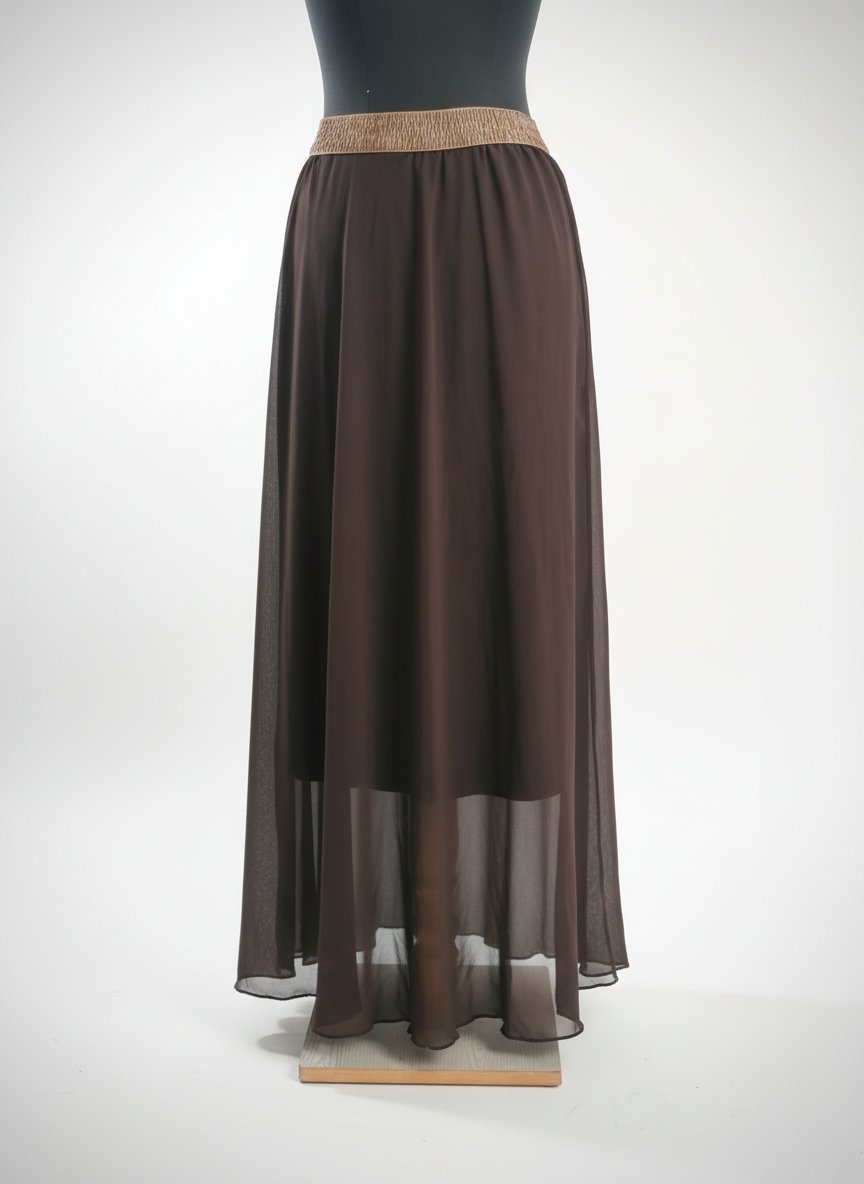 Jupe marron en mousseline 