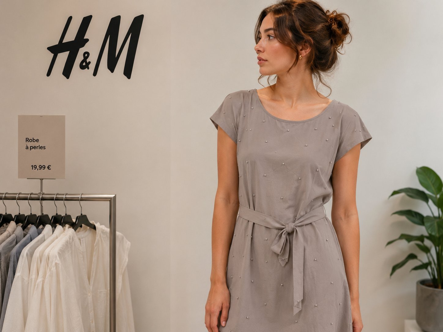 Jolie robe grège h&m