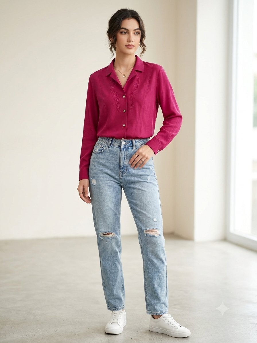 Chemise italienne avec une broderie 