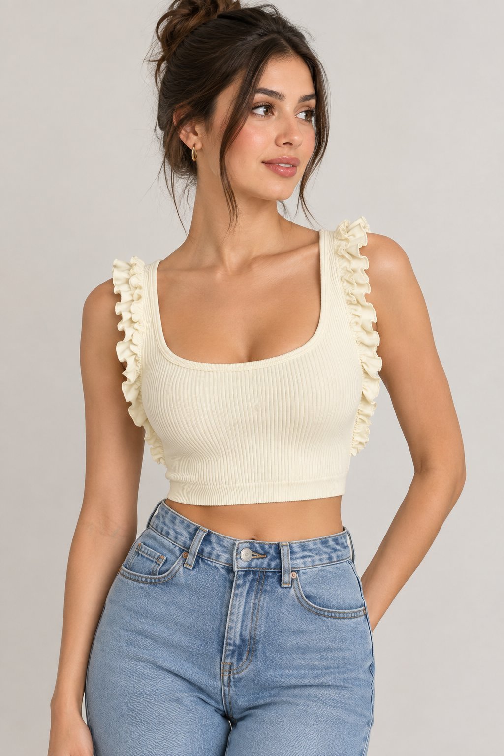 Crop top Zara butter yellow taille M_L